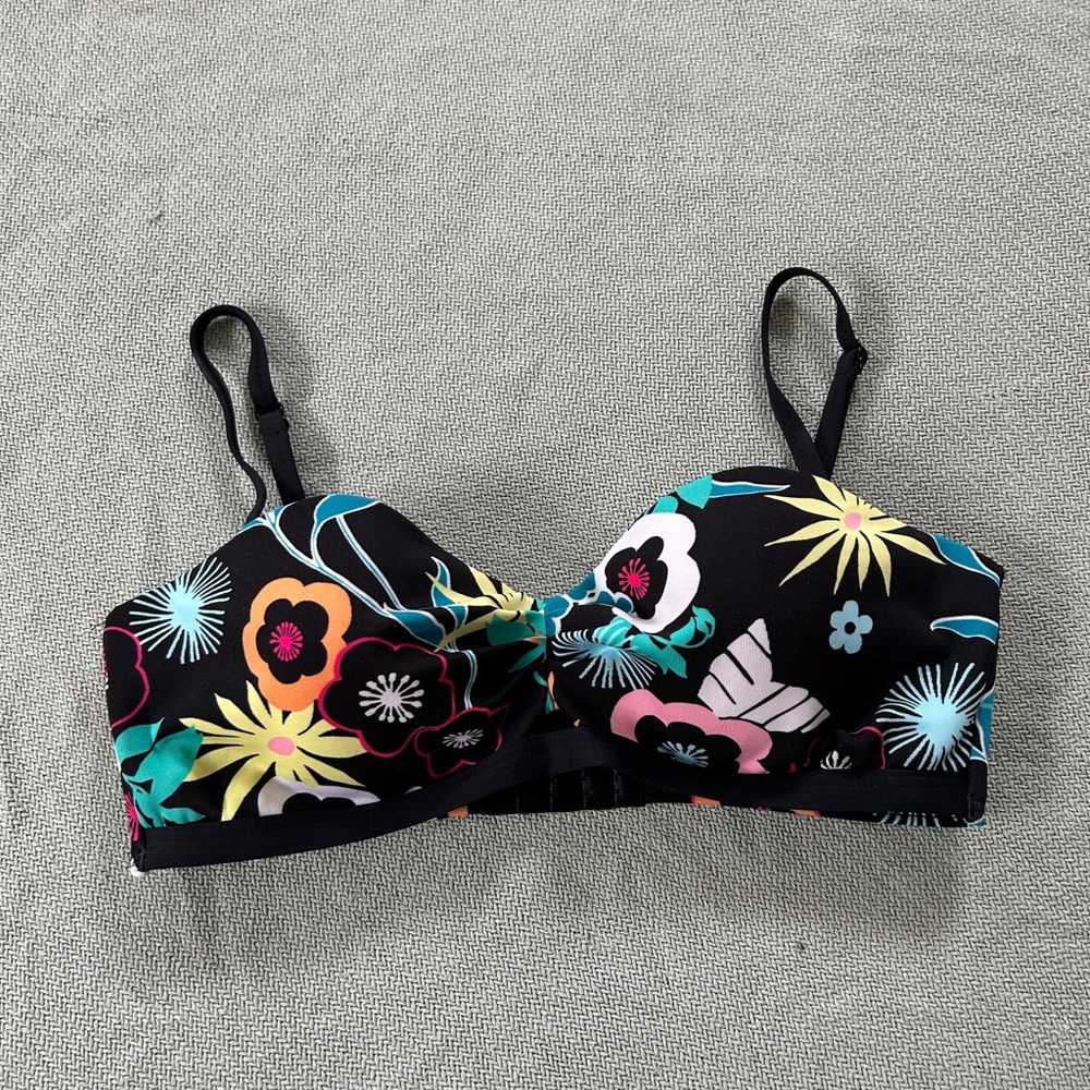 Coco Rave Black and Multicolor Bikini Top